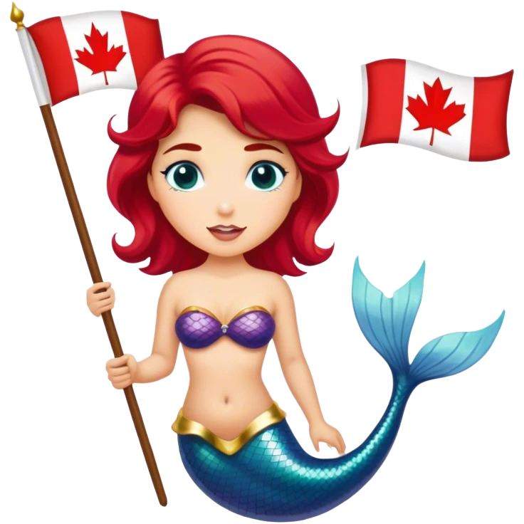 Tucker Carlson as a mermaid with a Canadian flag emoji