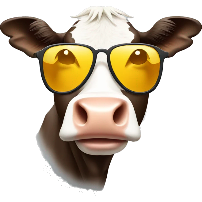 Cow wearing sunglasses  emoji