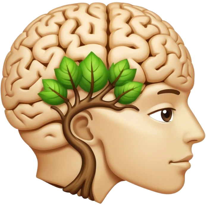 Brain thinking about nature emoji