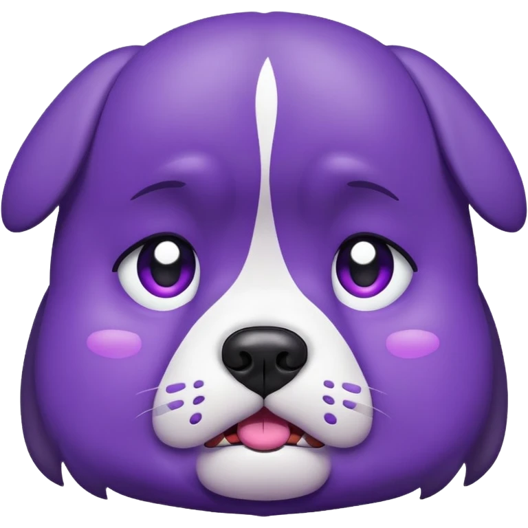 dog wearing purple and crying emoji