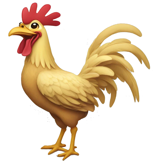 Laughing chicken  emoji