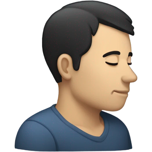 White man with black hair sleeping emoji