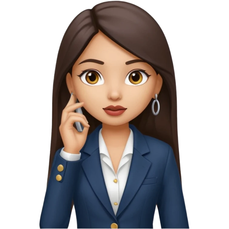 a pretty bratz fair indian girl talking on call, wearing a blazer emoji