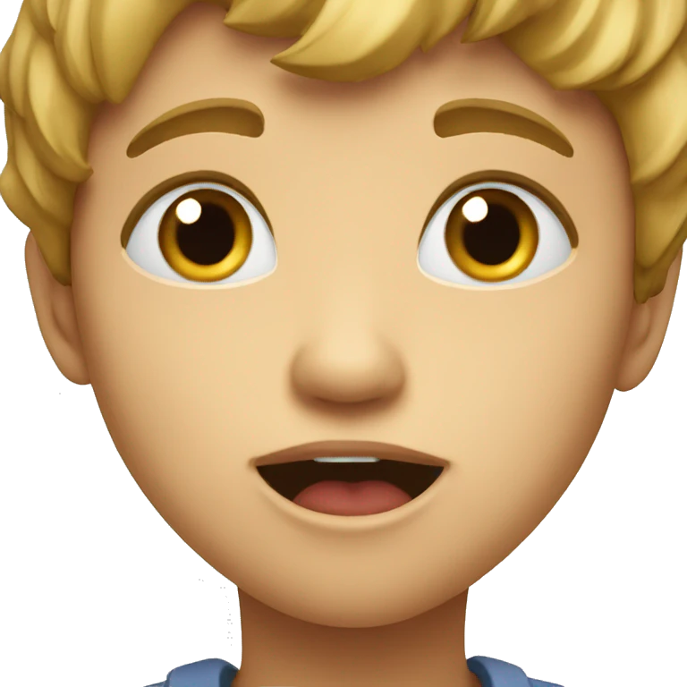 Kid saying huh emoji
