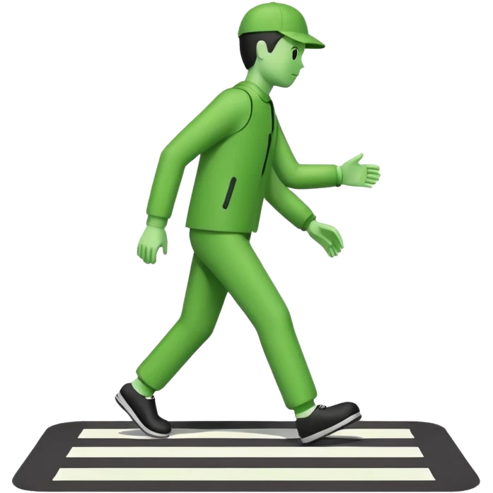 Crosswalk Light icon , Green walking man. emoji