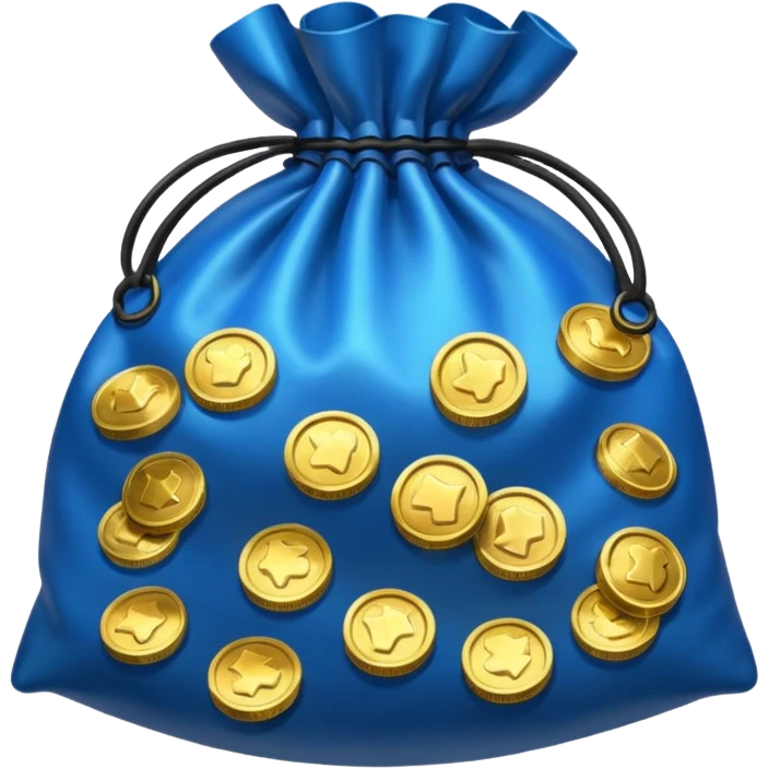 bag of blue coins emoji