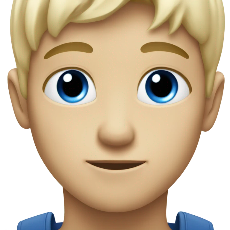 blonde boy looking at viewer with blue eyes emoji