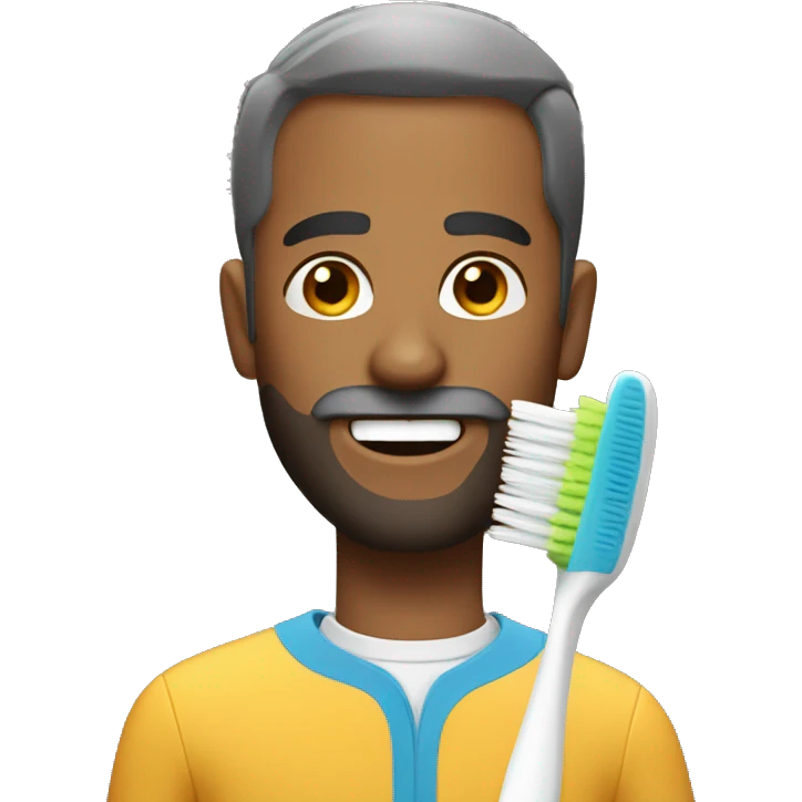 A men with a  toothbrush beard style emoji