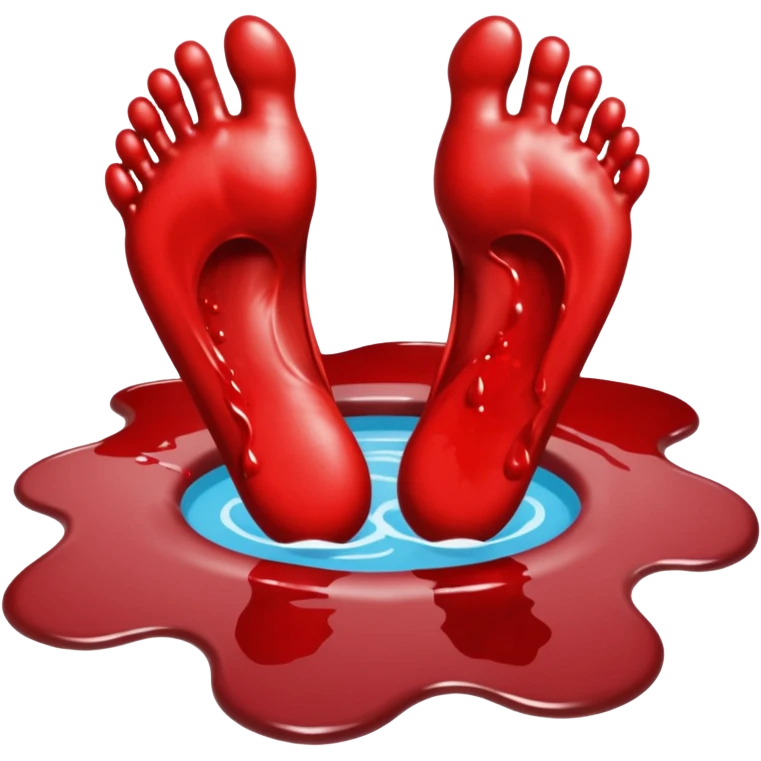 a human footprint in a pool of blood with splashes emoji