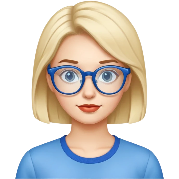 geek with blue glasses close up woman emoji
