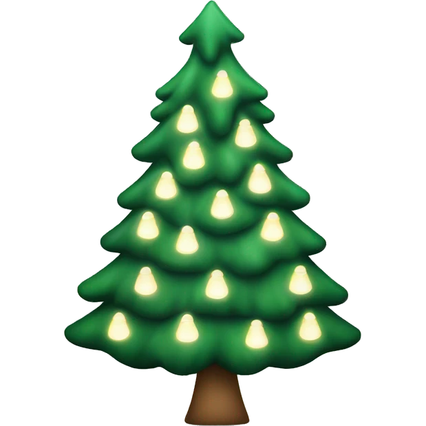 Christmas tree with white lights emoji