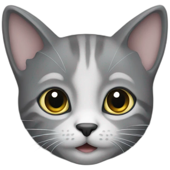 Petit chat gris foncé emoji