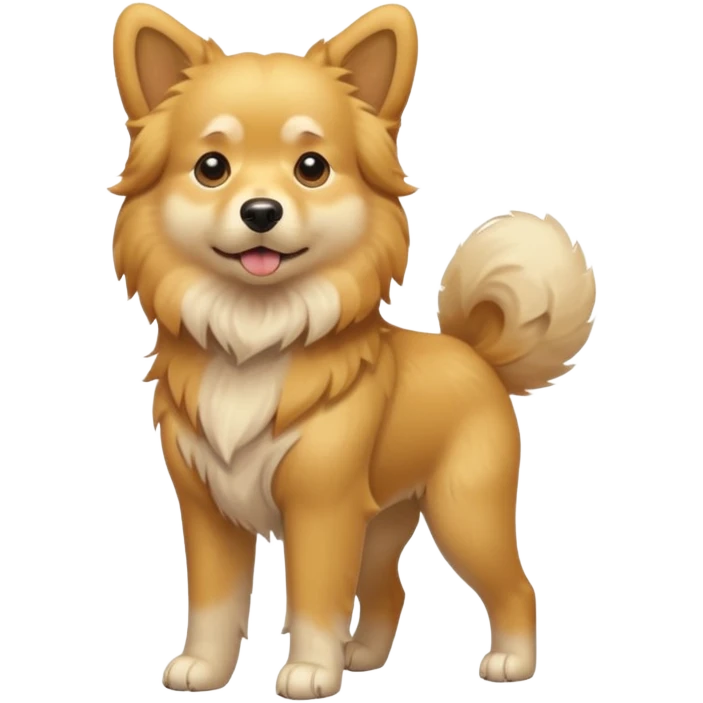 full body of golden dog, front view emoji
