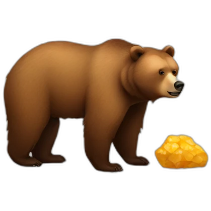 grizzly bear with nugget emoji