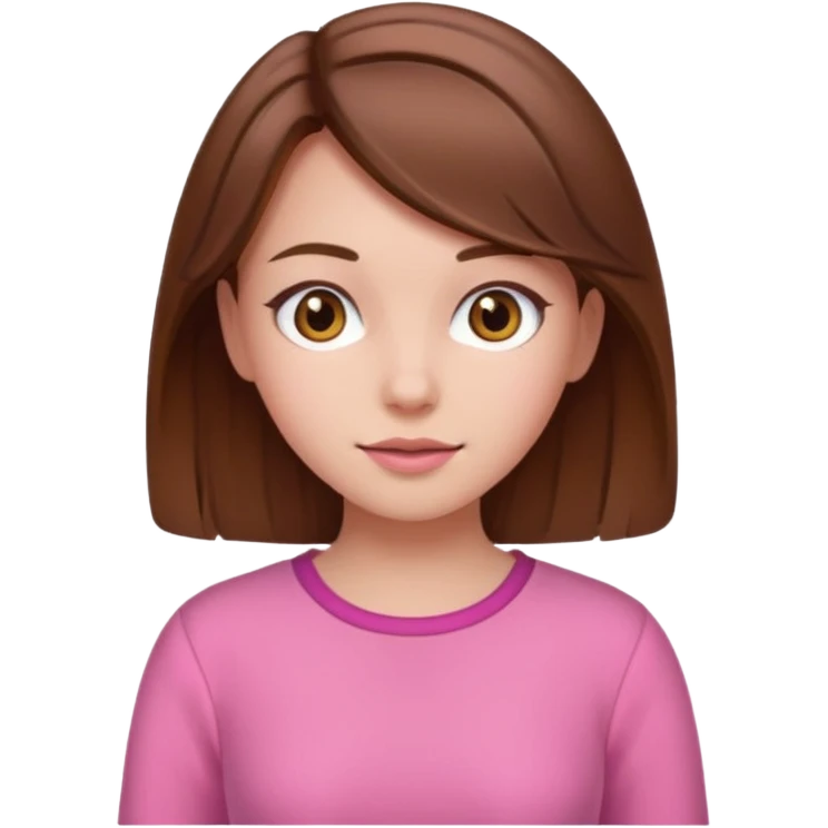 pink wearing girl with brown hair emoji