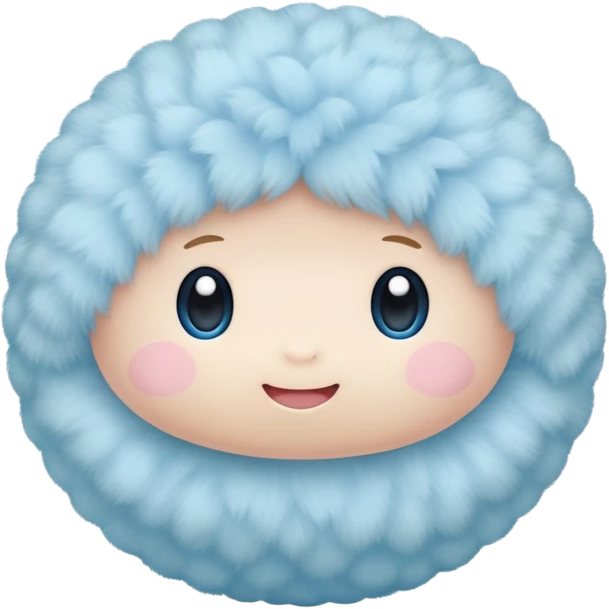 cute pastel blue soft baby ball toy emoji