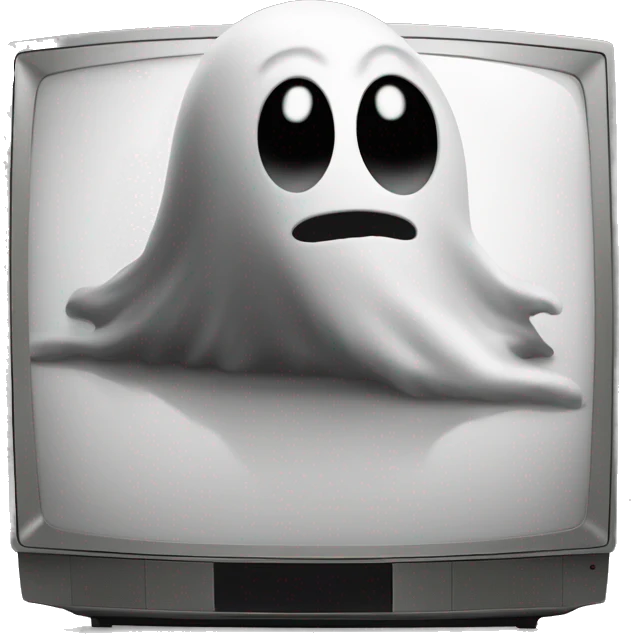 ghost crawling out of a tv emoji
