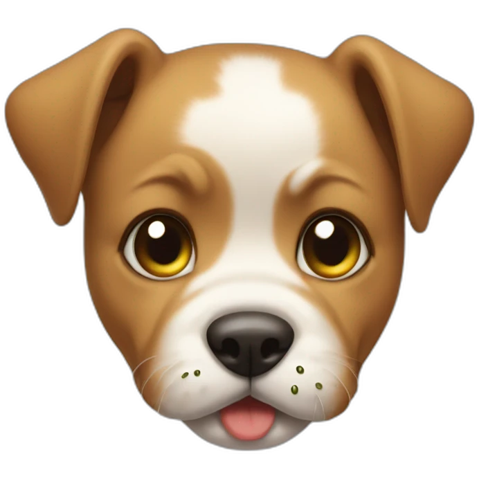 A puppy with snot dripping emoji