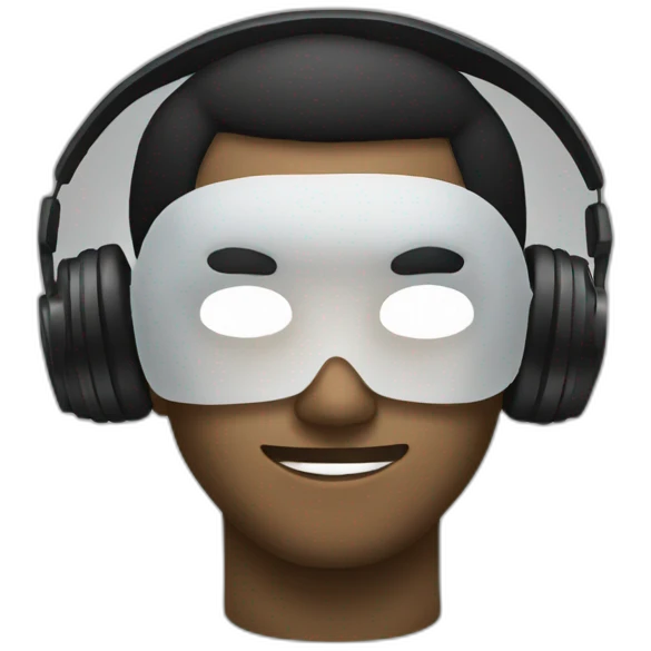 masked man as a DJ emoji