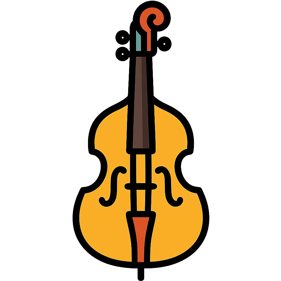 colored double bass musical instrument icon emoji