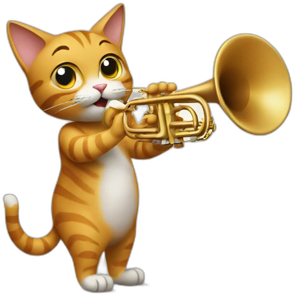 Cat playing trumpet emoji