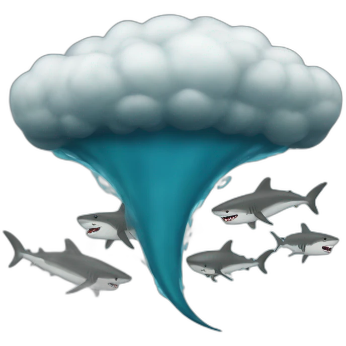 tornado with sharks emoji