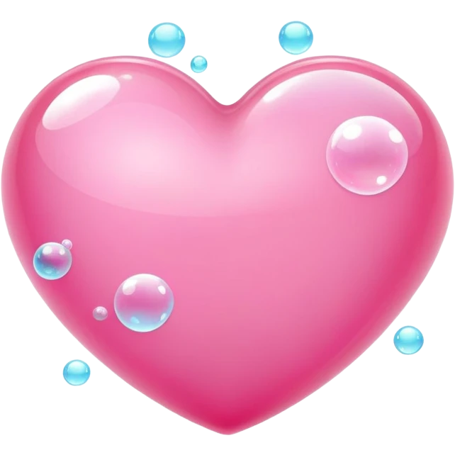 Cute pink heart with bubbles  emoji