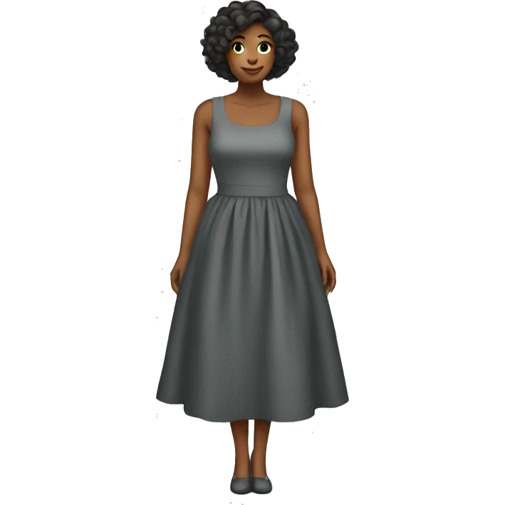 irl in a dress the color of asphalt with road markings emoji