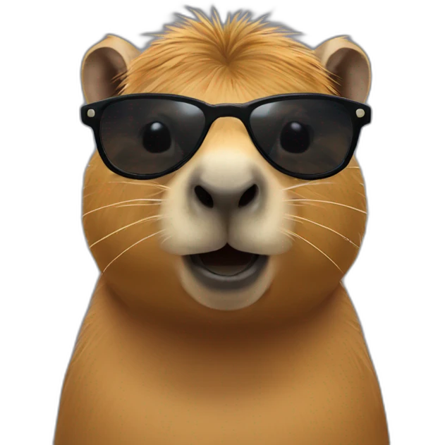 Capybara with sunglasses (thug)  emoji