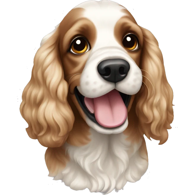 cocker spaniel smiling white emoji