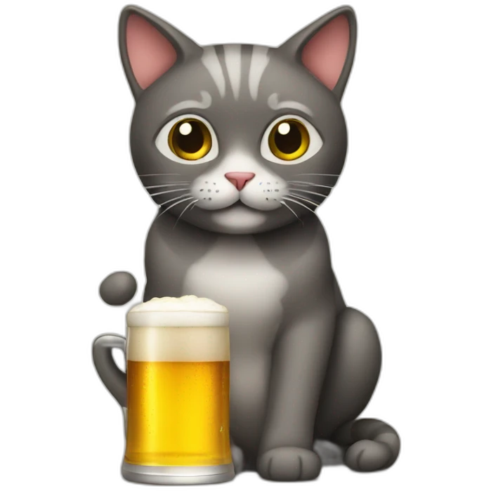 Cat drink beer emoji
