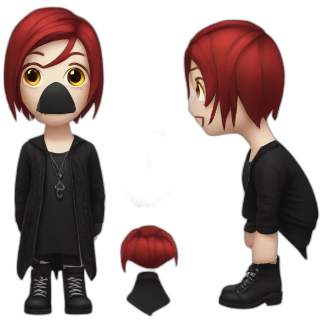 goth with short red hair emoji