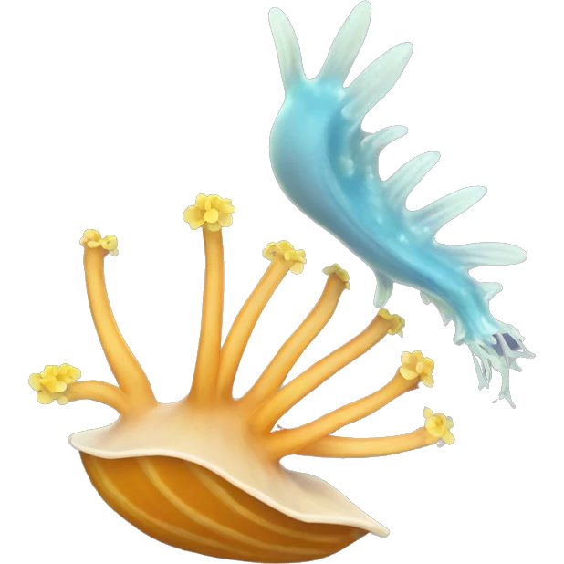 Nudibranch with flower emoji