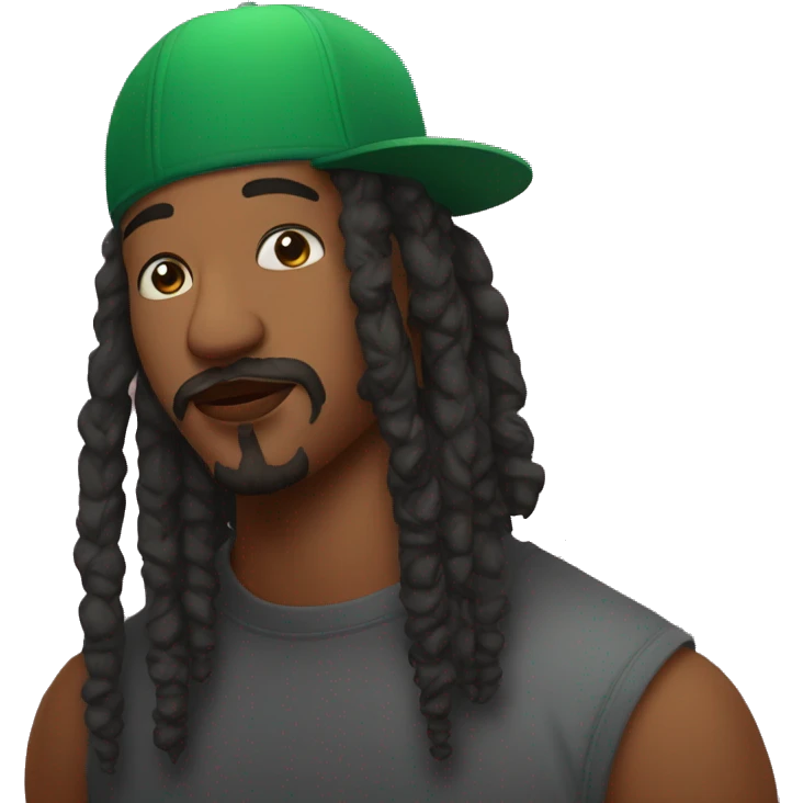 Persona con piercing en los labios con gorra y rastas emoji