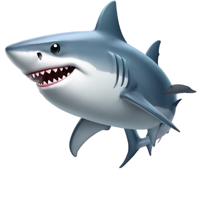 Shark with a top hat holding a fish  emoji