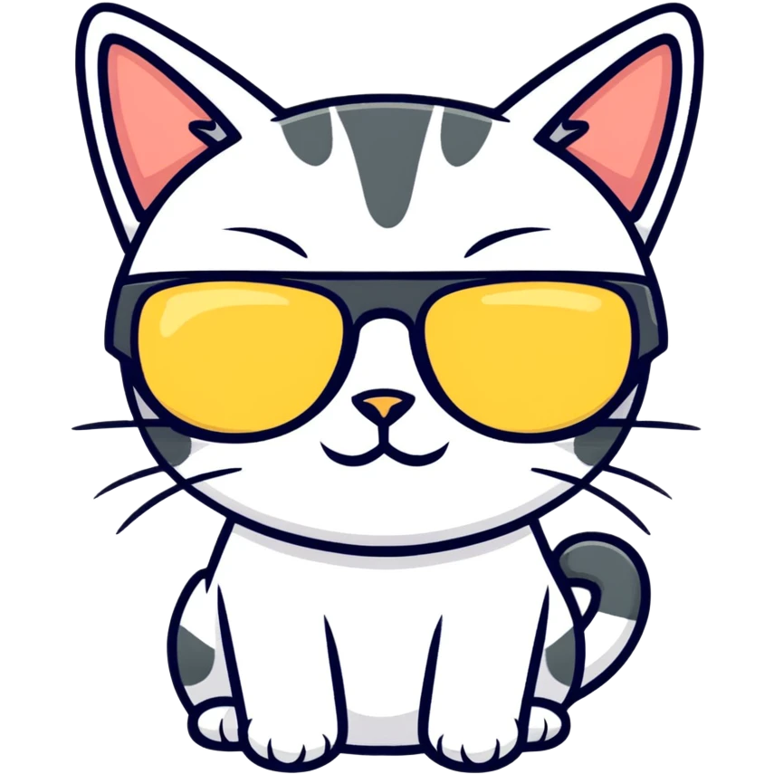 Cat with sunglasses emoji