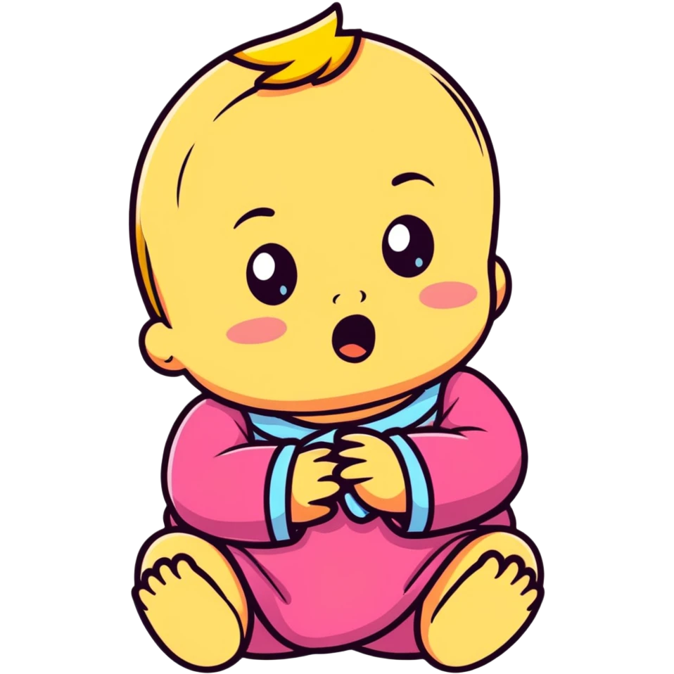 crying baby in colorful dress emoji