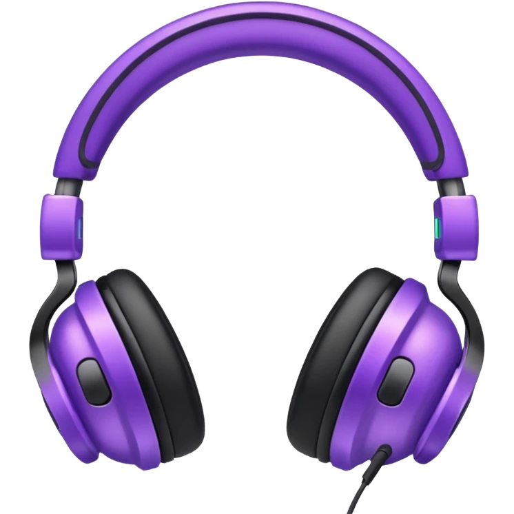 Glitter Purple and Cian headset emoji