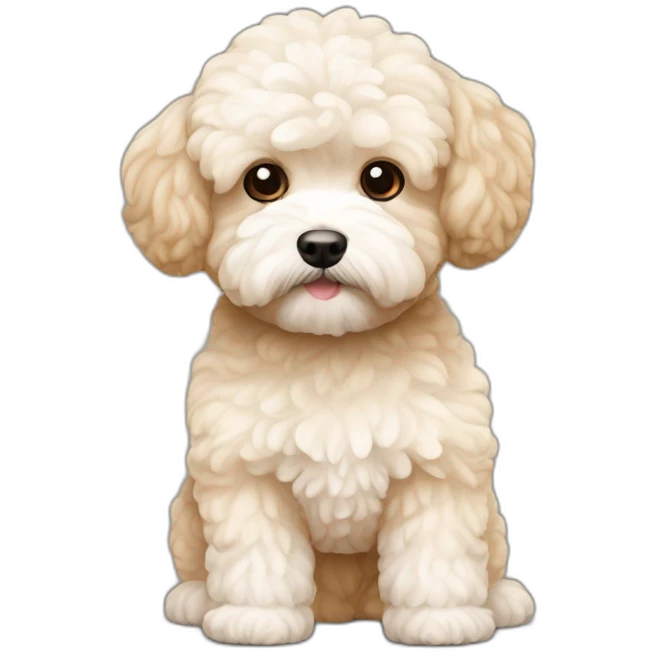white light brown maltipoo whole body emoji