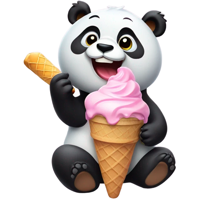 Panda eating ice cream emoji