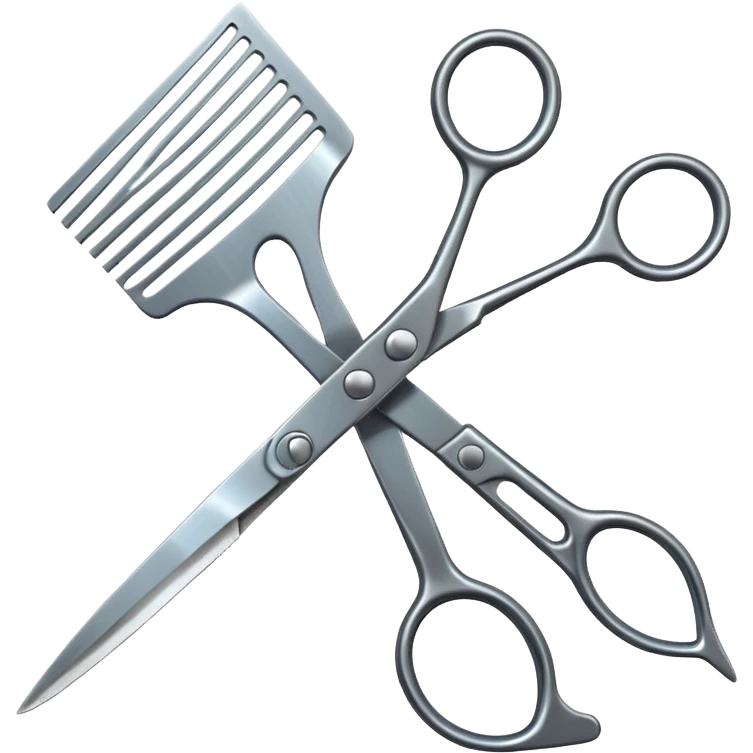 barber shop, scissors, comb, only scissor and comb emoji