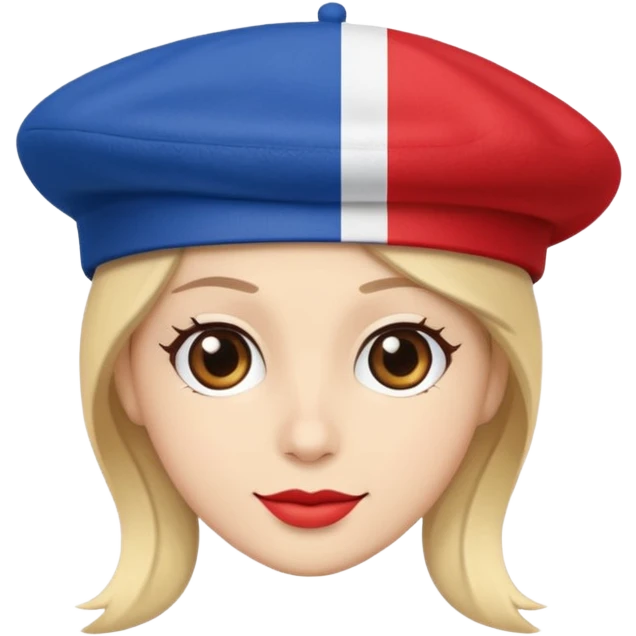 beret with a French flag detail emoji