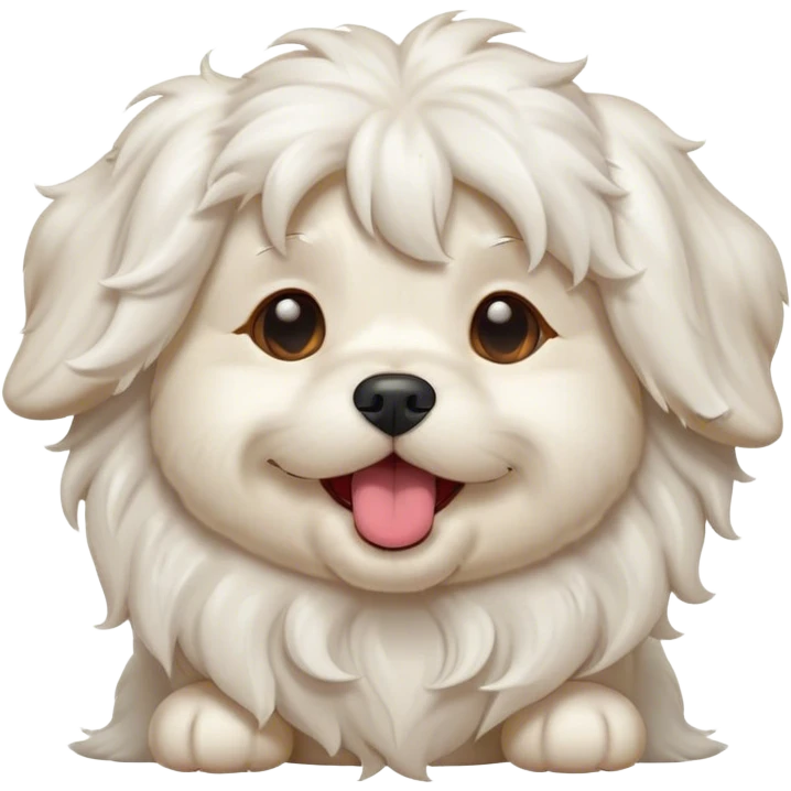 Cinematic Cute Yawning Wavy-Haired Maltese Dog Portrait Emoji, Head tilted slightly with a dramatic, wide-open yawn, showcasing a lustrous, wavy-haired white coat with gentle highlights, floppy ears slightly drooping, round dark eyes barely open in drowsy contentment, Simplified yet irresistibly adorable features, highly detailed, glowing with a soft, cozy glow, high shine, relaxed yet expressive, stylized with a touch of whimsy, bright and endearing, soft glowing outline, capturing the essence of a sleepy yet affectionate companion, so drowsy it feels like it could stretch right out of the screen and curl up for a nap! emoji