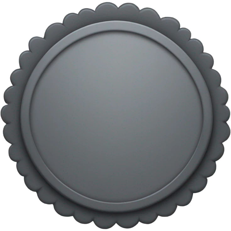 shape of a single circular dark gray badge that has scalloped edges emoji