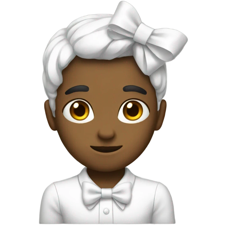a white bow emoji