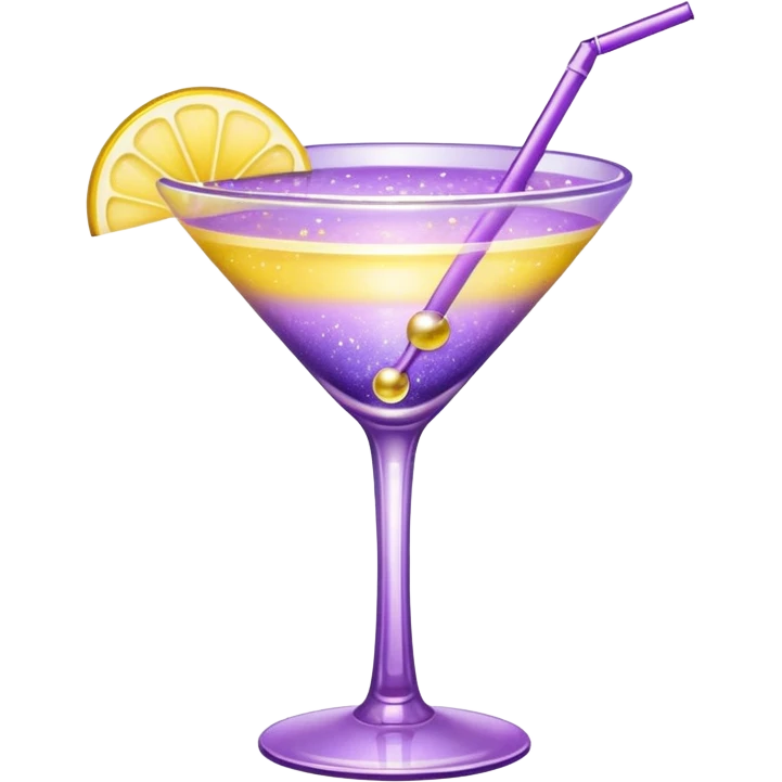 Lavender Yellow Gradient Glitter Cocktail  emoji