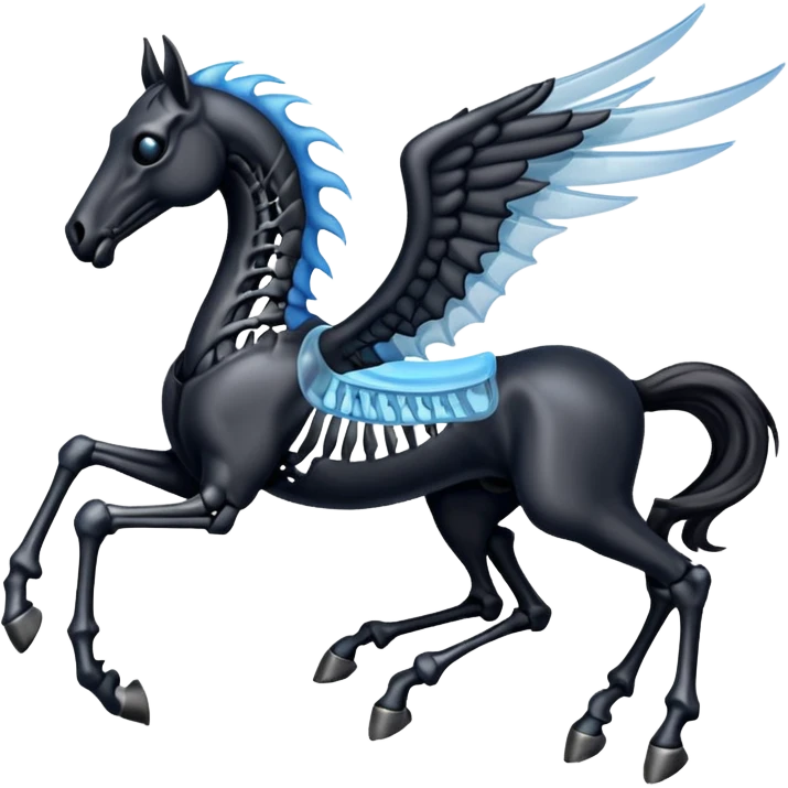 thestral: Winged horses visible only to those who have witnessed death and understand its significance. emoji