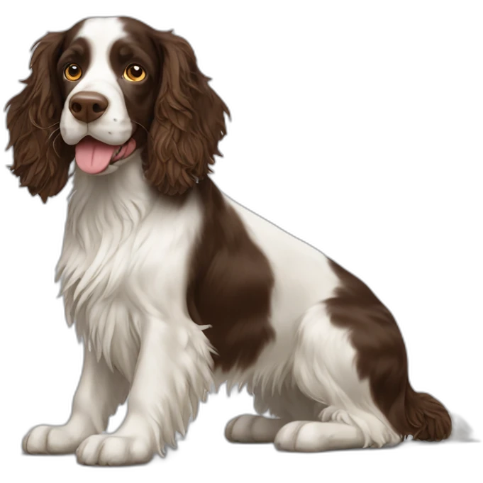 Springer spaniel and stick emoji