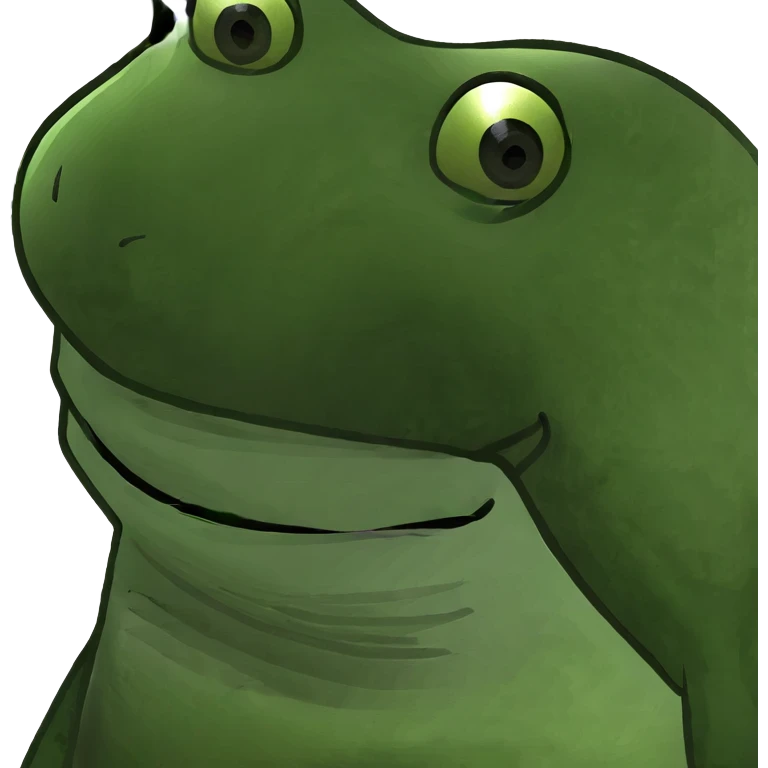 frog meme character sitting and smiling emoji