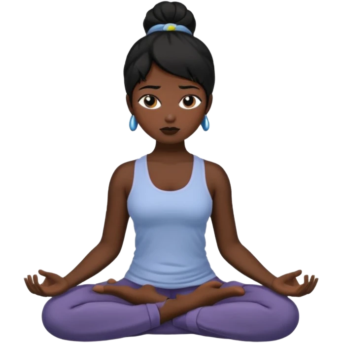 명상하는 검은긴생머리 여자 emoji